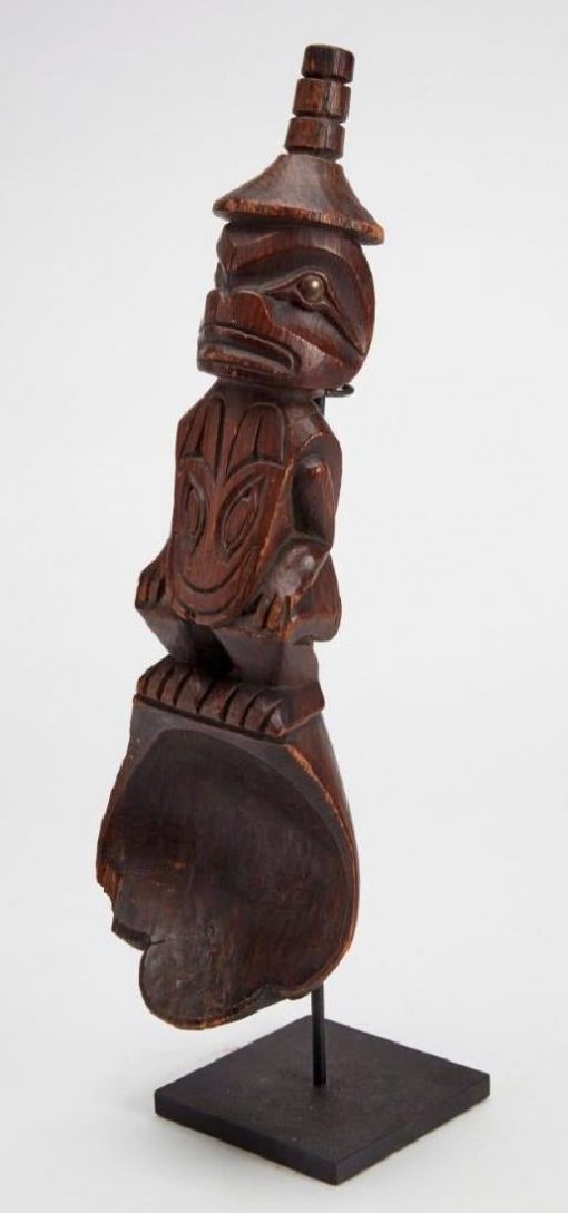 Carved ceremonial spoon side view